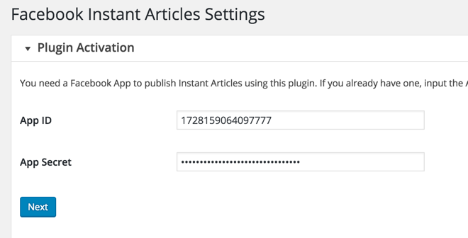 Facebook-Instant-article-WordPress-plugin-settings